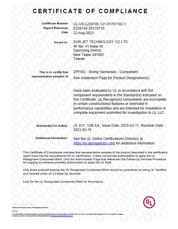 UL safety certificate